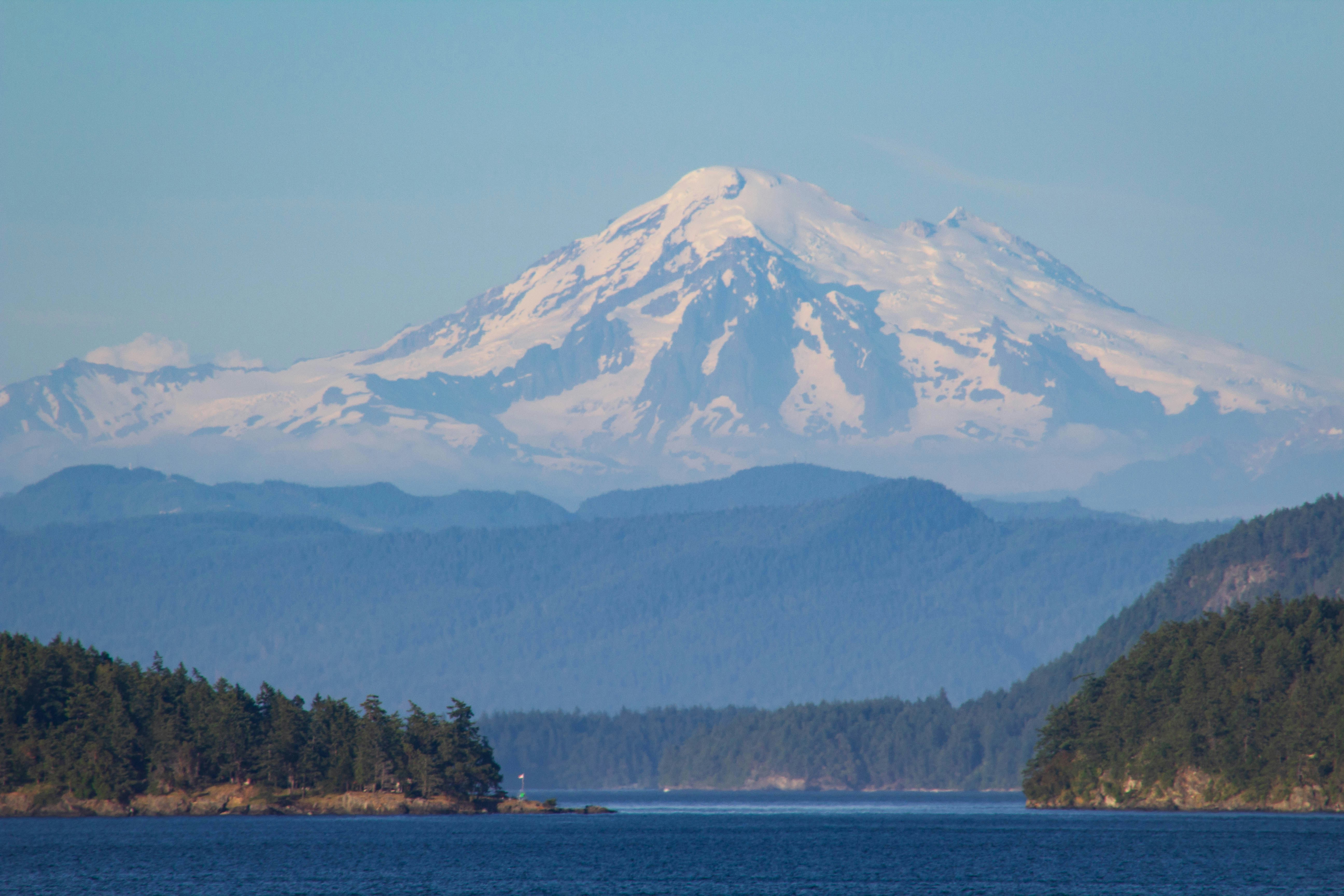 A Pacific Northwest mountain and forest landscape