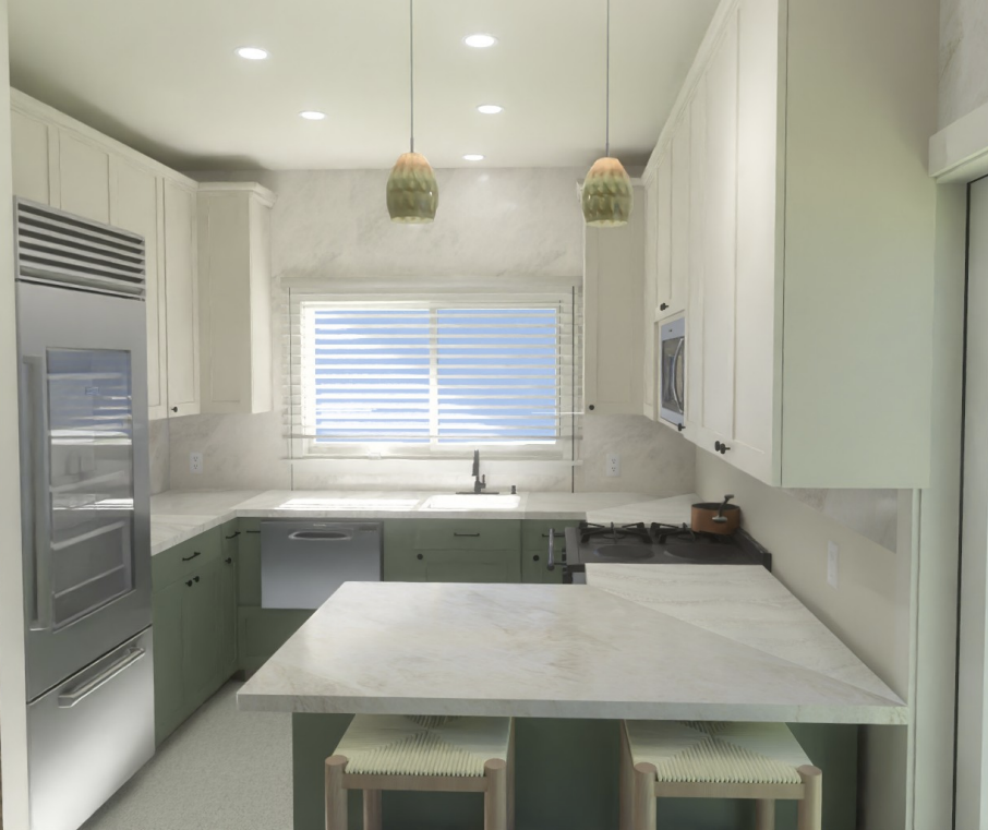 Kitchen, rendering.