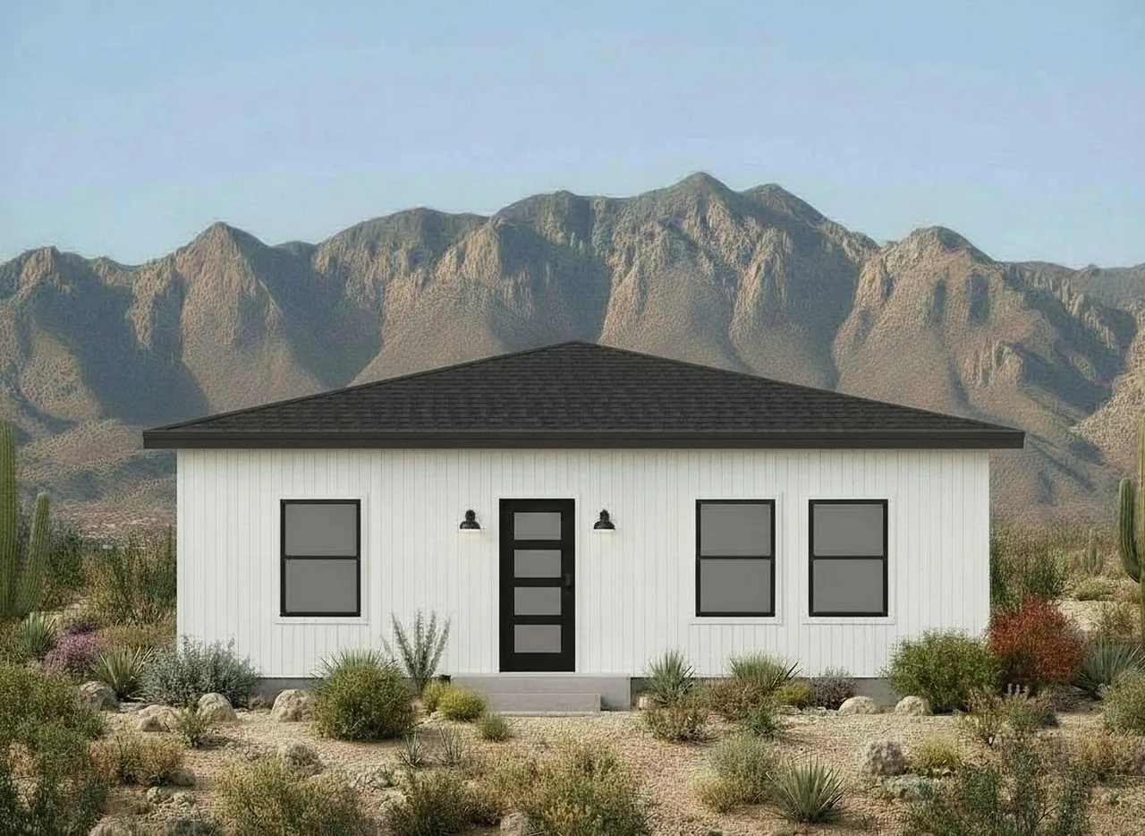 The Hacienda. 980 sq ft, 35 by 28, 1 bd / 2 ba.