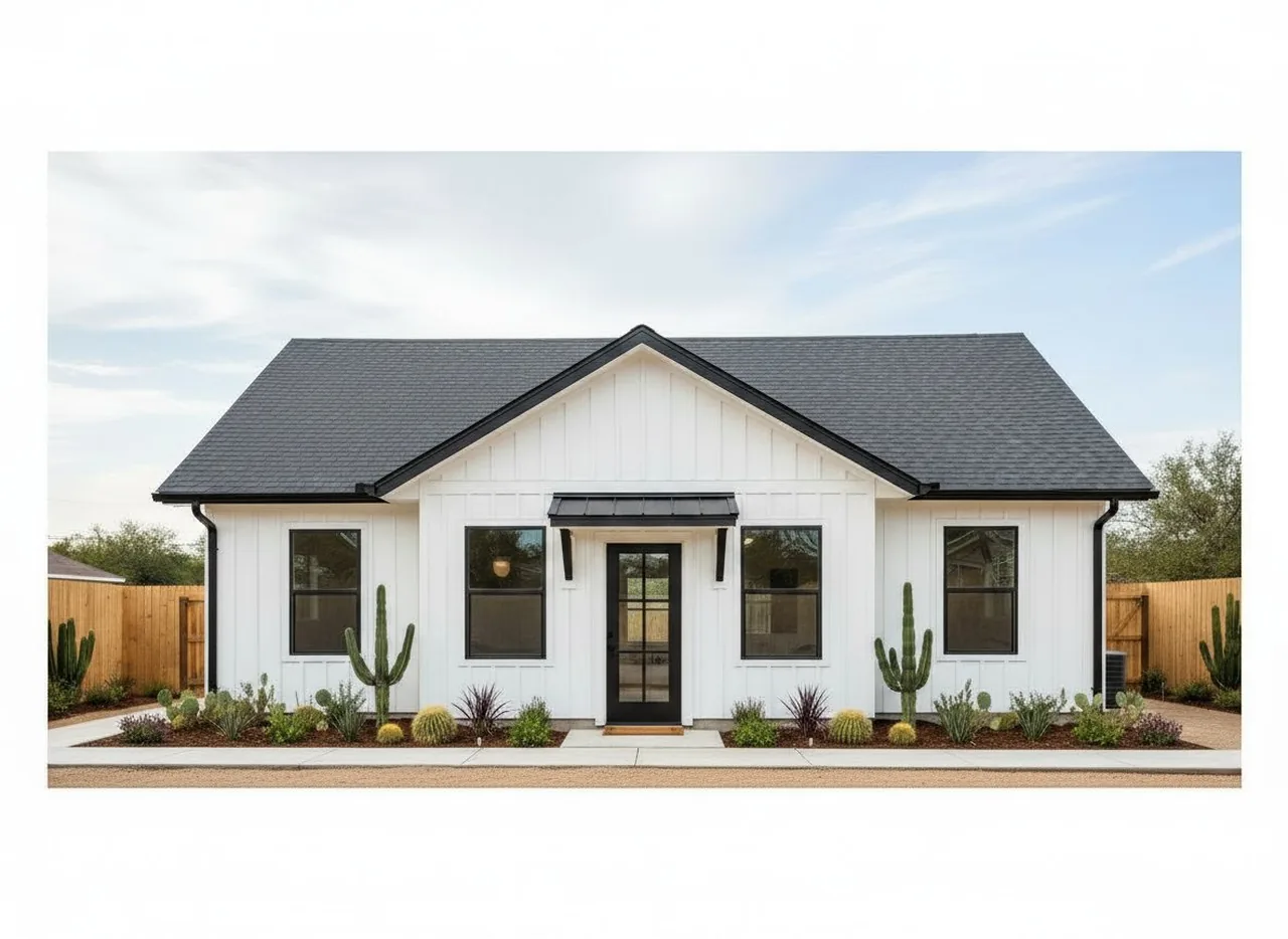 The Sonoran. 1,400 sq ft, 50 by 28, 2 bd / 2 ba.